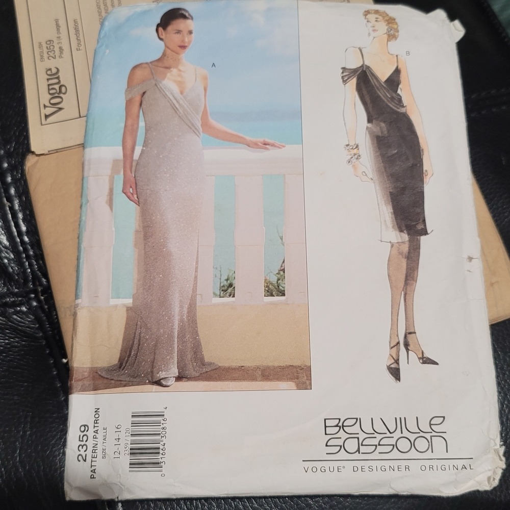 Vogue 2359 Bellville Sassoon Designer Dress Sewing Pattern Size 12-14-16 Uncut